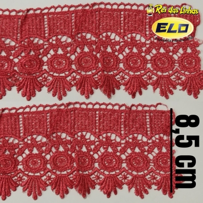 RENDA GUIPURE PROCH. PC 13,70MT 8,5CM CHL431(SITE)-VERMELHO