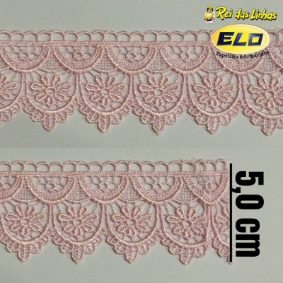 RENDA GUIPURE ART.P PC 13,7 MT 5,0 CM GP049(SITE)-ROSA CLARO