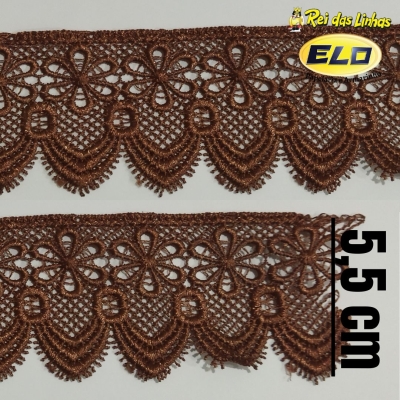 RENDA GUIPURE NYBC PC 13,70MT 5,5CM CHL133(SITE)-MARROM