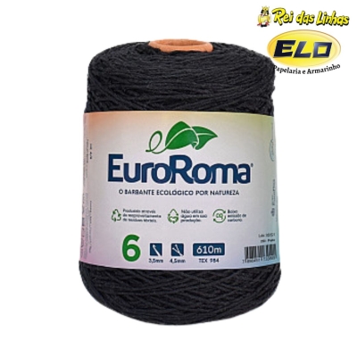 BARBANTE EURO ROMA 600GR N.6-250 PRETO
