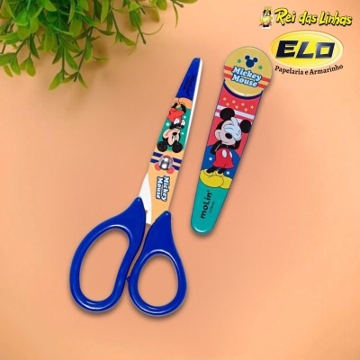 TESOURA ESCOLAR MOLIN C/PROTETOR-MICKEY