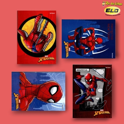 CADERNO STAR SCHOOL BROCHURA C/D COST 80FLS SPIDER-MAN