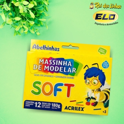 MASSA MODELAR ACRILEX SOFT C/ 12 CORES--
