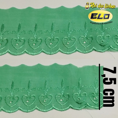 BORDADO INGLES NYBC 7,5CM CTL074 PC 13,70MT(SITE)-193 VERDE