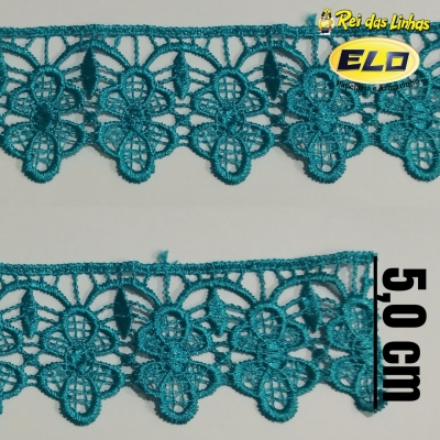 RENDA GUIPURE PROC. PC 13,7MT 5,0CM CHL592 (SITE)-VERDE AGUA