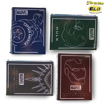 CADERNO STAR SCHOOL UNIV C/D 1MT 80FLS AVENGERS-
