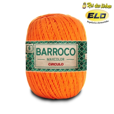 BARBANTE BARROCO MAXCOLOR N.6 200G-4456 LARANJA FLUOR