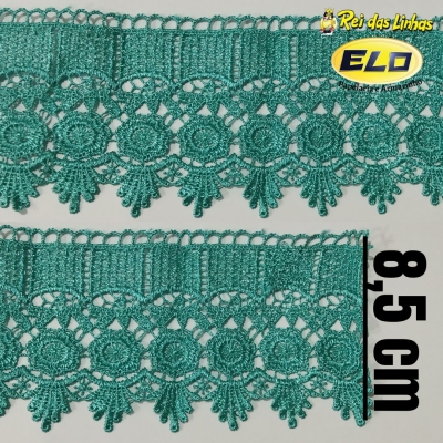 RENDA GUIPURE PROCH. PC 13,70MT 8,5CM CHL431(SITE)-VERDE AGUA