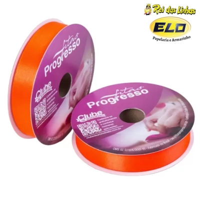 FITA CETIM PROGRESSO SIMPLES PC 50MTS N.5-278 LARANJA CITRICO