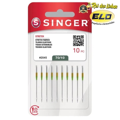 AGULHA MAQUINA SINGER PONTA OURO PCT10 2045(SITE)-70/10