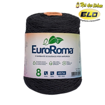 BARBANTE EURO ROMA 600GR N.8-250 PRETO