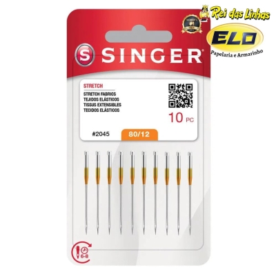 AGULHA MAQUINA SINGER PONTA OURO PCT10 2045(SITE)-80/12