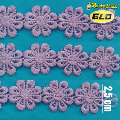 RENDA GUIPURE NYBC PC 13,70MT 2,5CM CHL 207 (SITE)-LILAS