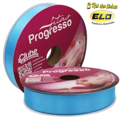 FITA CETIM PROGRESSO SIMPLES PC 50MTS N.5-1390 AZUL MEDIO