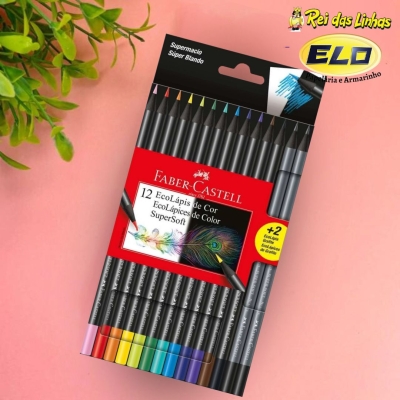 LAPIS DE COR FABER 12 CORES SUPERSOFT +2-
