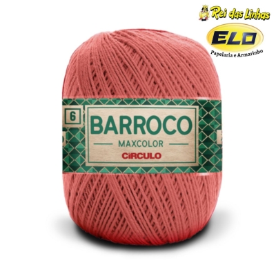 BARBANTE BARROCO MAXCOLOR N.6 200G-4004 CORAL VIVO