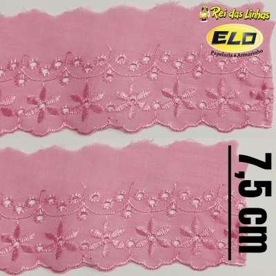 BORDADO INGLES NYBC 7,5CM CTL108 PC 13,70MT(SITE)-ROSA MEDIO