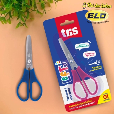 TESOURA ESCOLAR TRIS LEFTY CANHOTO-
