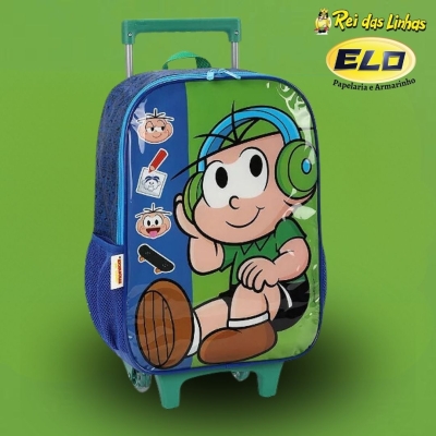 MOCHILA CARRINHO LUXCEL TURMA DA MONICA IC39322MN-VERDE