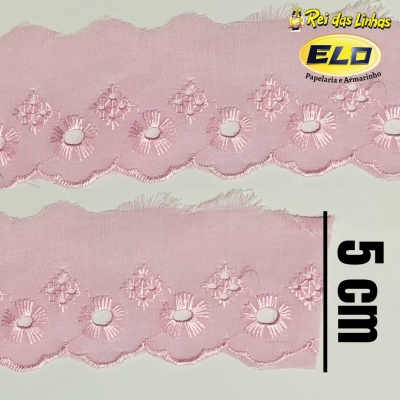 BORDADO INGLES NYBC 5CM CTB134 PC 13,70MT(SITE)-132 ROSA BEBE