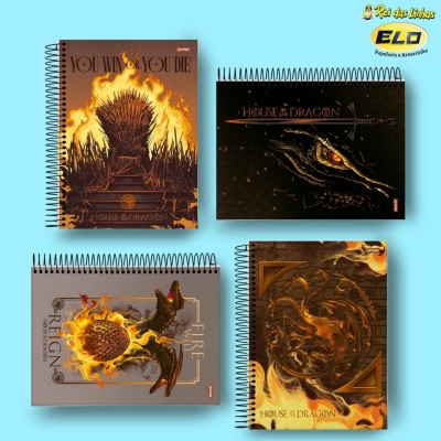 CADERNO JANDAIA ESP UNIV C/D 10MT 160FLS GOT HOUSE- OF THE DRAGON