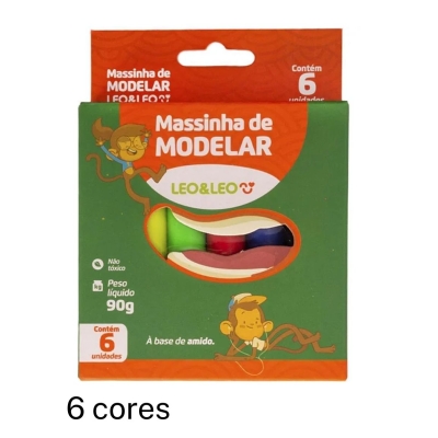 Massa de Modelar Leo e Leo - ESCOLHA A QUANTIDADE (6 ou 12 Cores)