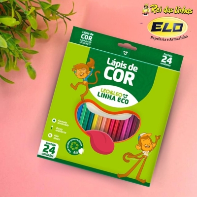 LAPIS DE COR LEO E LEO 24 CORES SEXTAVADO-