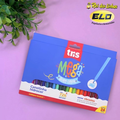 CANETA HIDROGRAFICA TRIS MEG 24 CORES-