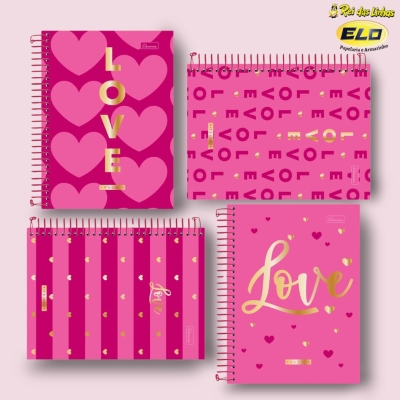 CADERNO CADERSIL COLEG C/D 1MT 80FLS ITS LOVE-