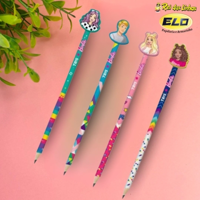 LAPIS TRIS C/ BORRACHA HB BARBIE-