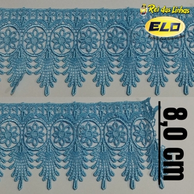RENDA GUIPURE ARTE PUNTO GP051 8CM PÇ 13,7(SITE)-AZUL CLARO