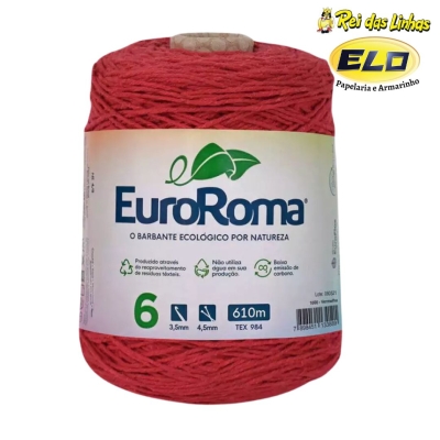 BARBANTE EURO ROMA 600GR N.6-1000 VERMELHO