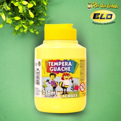 TINTA GUACHE ACRILEX 250ML-504 AMARELO LIMAO