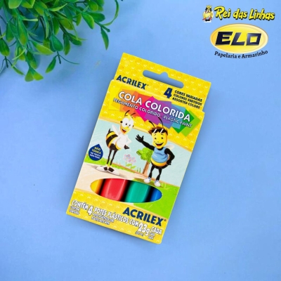 COLA COLORIDA ACRILEX 23G C/4--