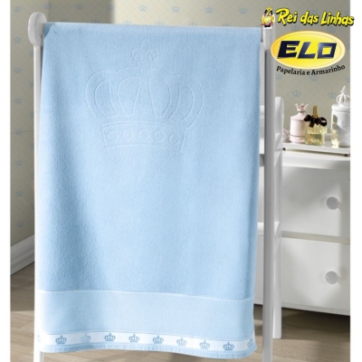 TOALHA BANHO DOHLER VELOUR P/BORDAR BABY CLASSIC-7239 AZUL