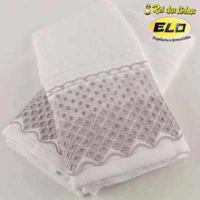 TOALHA BANHO BOUTON CRISTAL C/RENDA APOLO-0001 BRANCO