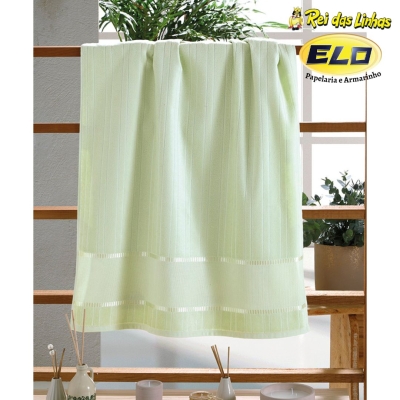TOALHA ROSTO DOHLER VELOUR BORDAR BELLA LISO-10474 VERDE CLARO