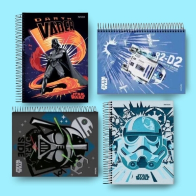 CADERNO STAR SCHOOL UNIV C/D 10MT 160FLS STAR WARS-