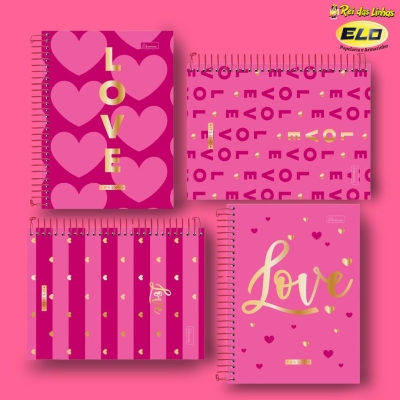 CADERNO CADERSIL COLEG C/D 10MT 160FLS ITS LOVE-