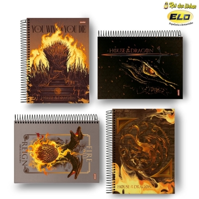 CADERNO JANDAIA ESP UNIV C/D 1MT 80FLS GOT HOUSE- OF THE DRAGON