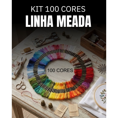 Kit Linha de Bordado meada Para Bordar Degrade C/100 Unidades Rolos 8MM- carvalho botoes