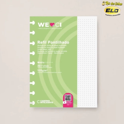 REFIL CADERNO INTELIGENTE MEDIO PONTILHADO-CIRM3006