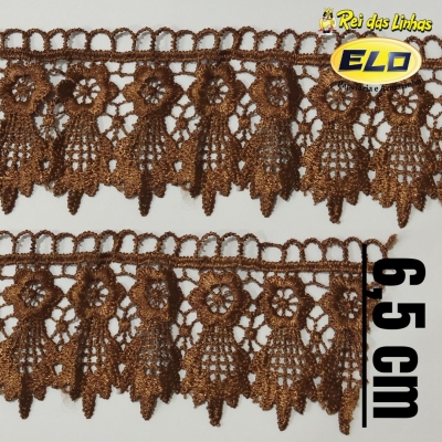 RENDA GUIPURE PROCH. PC 13,70MT 6,5CM CHL623(SITE)-MARROM