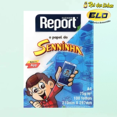 PAPEL A4 C/100 FLS SUZANO REPORT SENINHA-
