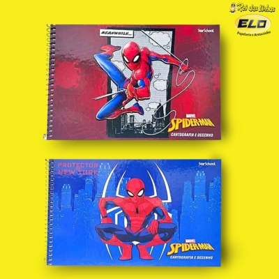 CADERNO STAR SCHOOL CARTOGRAFIA C/D 80FLS SPIDER-MAN