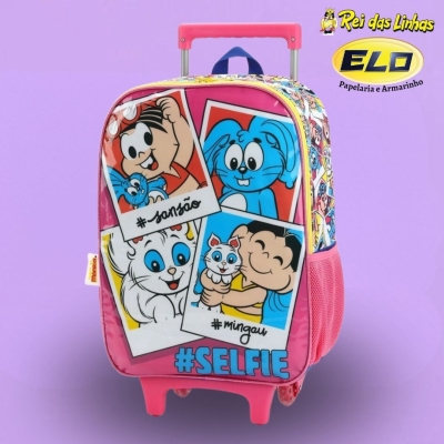 MOCHILA CARRINHO LUXCEL TURMA DA MONICA IC39302MN-ROSA
