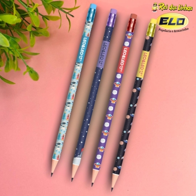 LAPIS LEO E LEO HB C/ BORRACHA ASTRONAUTA-