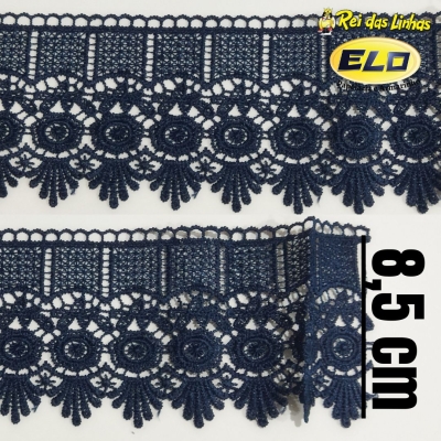 RENDA GUIPURE PROCH. PC 13,70MT 8,5CM CHL431(SITE)-AZUL MARINHO