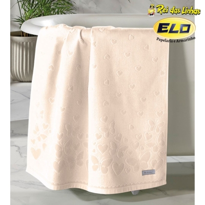 TOALHA BANHO DOHLER VELOUR ROMANCE-BEGE 10550