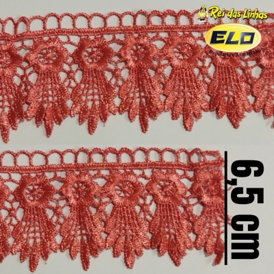 RENDA GUIPURE PROCH. PC 13,70MT 6,5CM CHL623(SITE)-MELANCIA